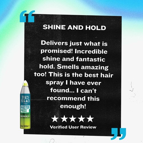 Bead Head by TIGI Masterpiece Shiny Hairspray with Strong Hold - For All Hair Types - Extra Strong Hold & Shiny Finish - Use on Dry Hair - Premium Hair Care Products for Women & Men - 10.3 oz (6 Pack)