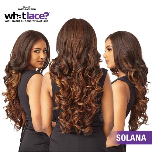 Sensationnel What Lace 13X6 Wigs - Solana Lacefrontal Hand Tied Glueless Synthetic With Natural Density Preplucked Hairline (FLAMBOYAGECHOCOLATE)
