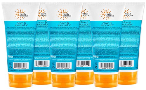 EARTH SCIENCE - Olive & Avocado Deep Conditioning Hair Masque: For Normal to Dry Hair (6 pk, 6 oz.)