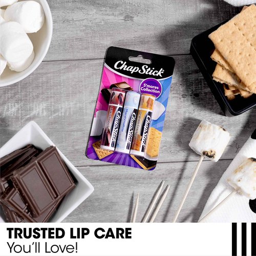 ChapStick Lip Moisturizer, S’Mores Collection 3-Packs (12 Sets/36 Tubes) – Bulk Lip Balm, Cozy & Sweet, 0.15 Oz Ea