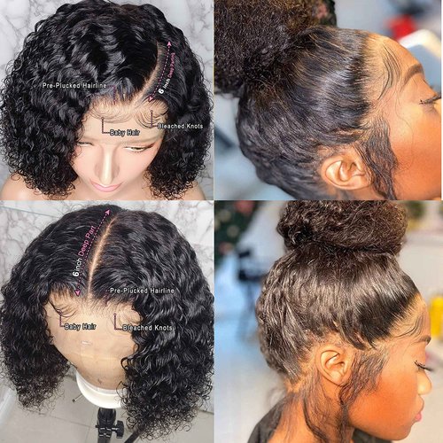 13x6 Lace Frontal Wigs for Black Women Pre Plucked Lace Wig Glueless Brazilian Remy Human Hair Wigs with Baby Hair (18 inch, 150% Density Lace Front Wig)