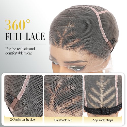 Fancy Hair Braided Wig With Afro Puff Hair HD Transparent 360 Full Lace Glueless Short Afro Wig with Baby Hair for Black Women