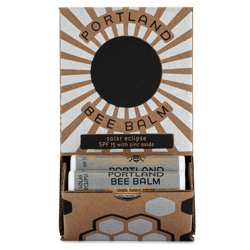 Portland Bee Balm Solar Eclipse All Natural Handmade Beeswax Based SPF 15 Lip Balm, 24 Count