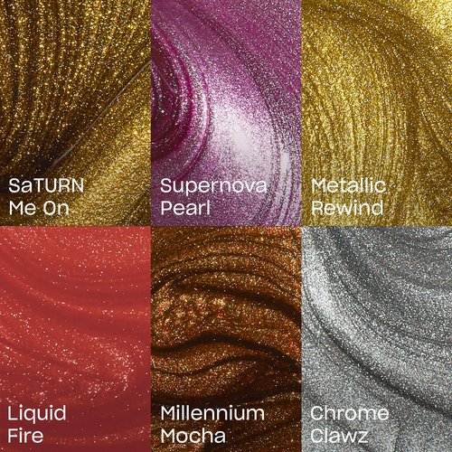 OPI GelColor 6PC Add-on Kit #2 | Opaque Bright Multi-Color Metallic Gel Nail Polish Gift Set | Metallic Mega Mix Collection