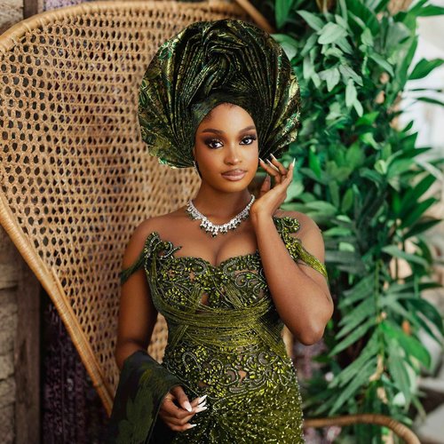 Nigerian Women's hat Folding Fan African Headscarf hat,African headpiece Auto Gel Headwear,Suitable for Weddings Parties (Green)