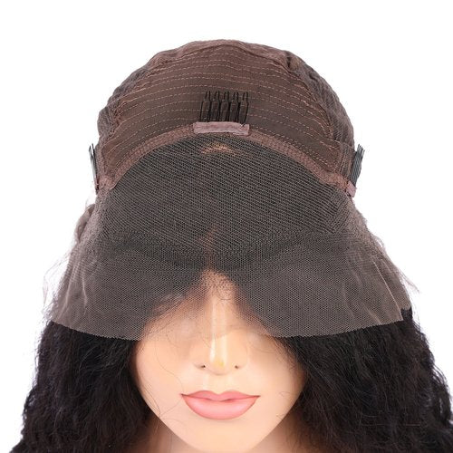 LIAZAHAIR Short Deep Curly Human Hair Lace Front Wigs with Baby Hair Pre Plucked Natural Hairline Brazilian Hair Bob Wigs for Women (10 Inch, Lace Front Wig)