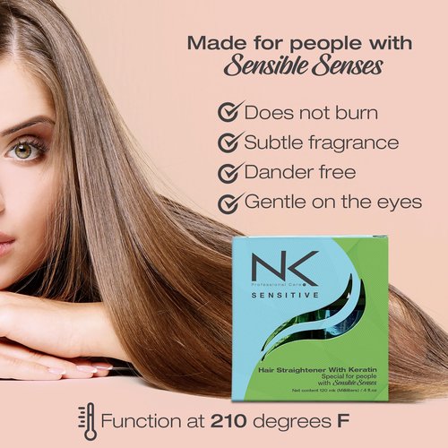NK Professional Care Keratin Hair Straightening Treatment, Cream, Vegan, for Sensitive Scalps, Formaldehyde Free, 450ml, 15oz