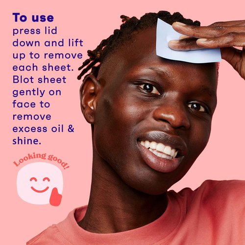 Clean & Clear Essentials Oil Absorbing Sheets, Portable Blotting Papers for Shine Control on the Face & Nose, Blotting Sheets Instantly Remove Excess Oil Without Smudging Makeup, 6 Pack