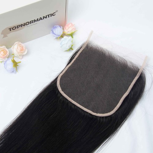 Topnormantic Invisible 5x5 HD Lace Closure, 12A Brazilian Human Hair HD Lace Closure Free Part Silk Straight Virgin Hair HD Transparent Lace Closures Pre Plucked with Baby Hair Natural Color 18 Inch