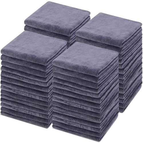 Shimeyao Bleach Proof Towels Microfiber Absorbent Resistant Hair Hand Towels Bulk Quick Dry for Barber Gym Bath Spa Shaving(50 Pack,Grey,Classic)