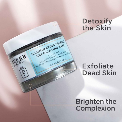 Averr Aglow Illuminating Essence Exfoliating Mask, Peel Dead Skin, Acne, Dark Pores Minimizer, Natural Solution Facial Mask Skin Care, Hydrating Face Treatment