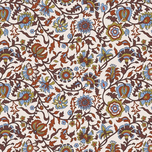 Vera Bradley Women's Premium Cotton Mini Dome Cosmetic, Marrakesh Vines Cream, One Size