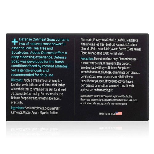 Defense Soap 12pk All Natural Oatmeal Bar Soap for Men | Made by Wrestlers with Tea Tree Oil & Eucalyptus Oil to Promote Healthy Skin