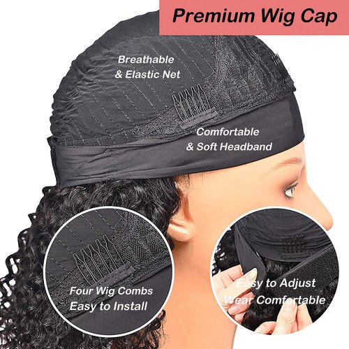 JCL Headband Wig Human Hair Body Wave Headband Wigs Human Hair Wig 14 Inch Human Hair Curly Wigs for Black Women Natural Color None Lace Front Wigs