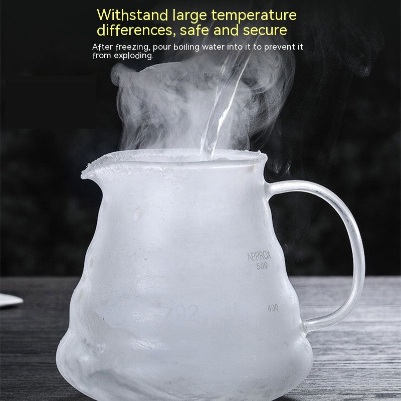 Glass Coffee Pot with Filter and Cloud Design - Handmade Kitchen Accessory