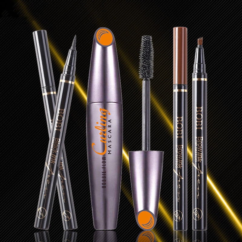 Four-Prong Eyebrow Pencil Set with Waterproof Long-Lasting Formula - Multiple Colors