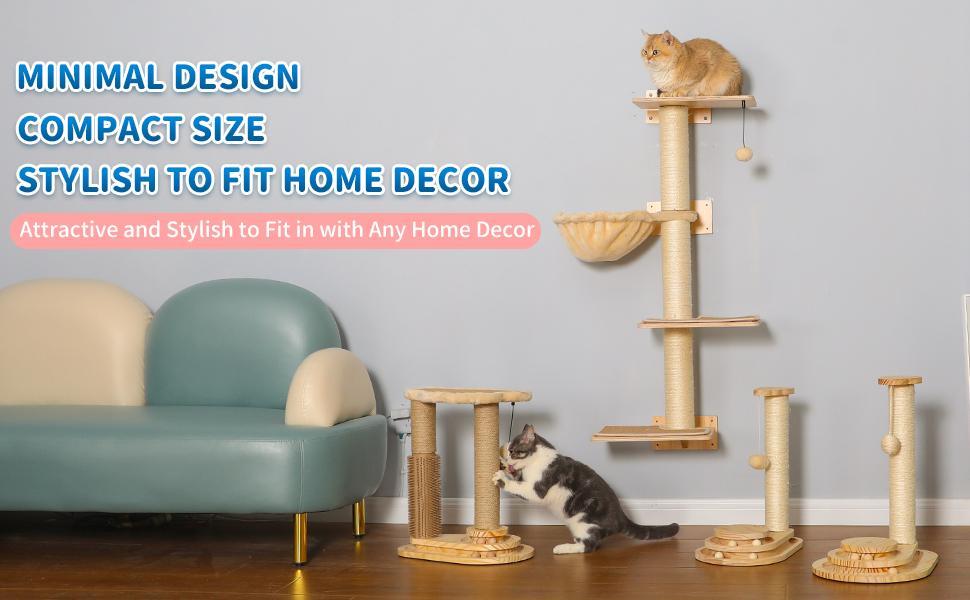 Indoor Cat Scratching Post and Interactive Toy Track Set - Small Cats