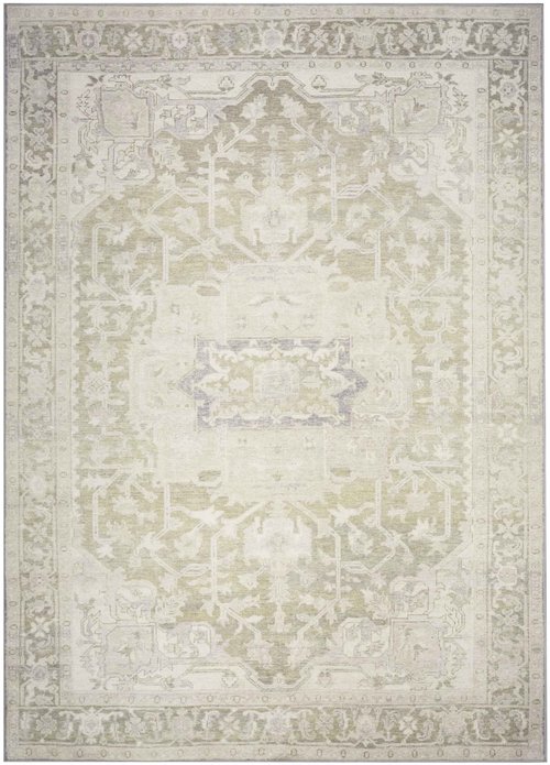 Nourison Home Vintage Washables Green 5'3" x 7'3" Area Rug - Easy Clean, Non Shedding, Bed Room, Living Room, Dining Room, Kitchen (5' x 7')