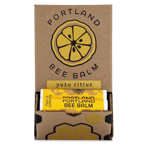 Portland Bee Balm All Natural Handmade Beeswax Based Lip Balm, Yuzu Citrus 24 Count