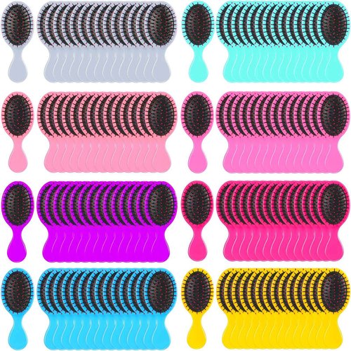 FoldTier 120 Pcs Mini Travel Detangling Brush with Soft Bristles for Wet and Dry Hair - Smoothing Knots with Ease for Most Hair Types