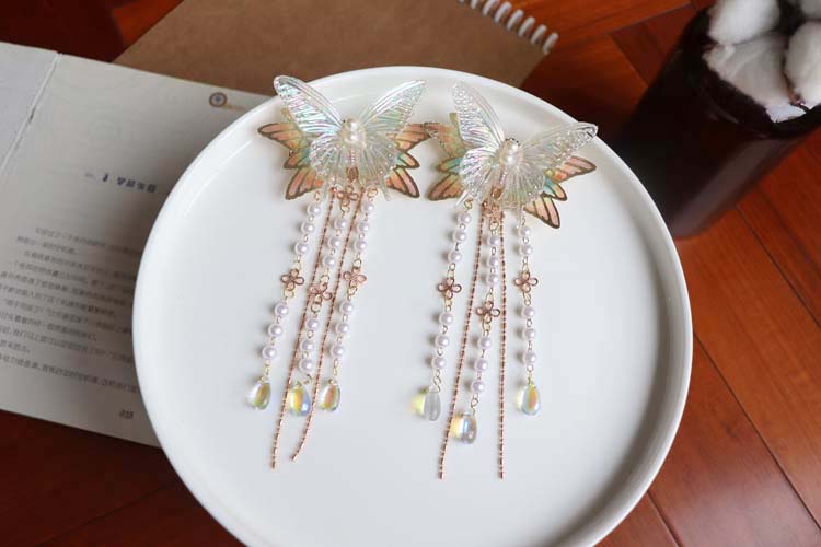 Butterfly Hairpin with Tassel - Hanfu Hair Accessory