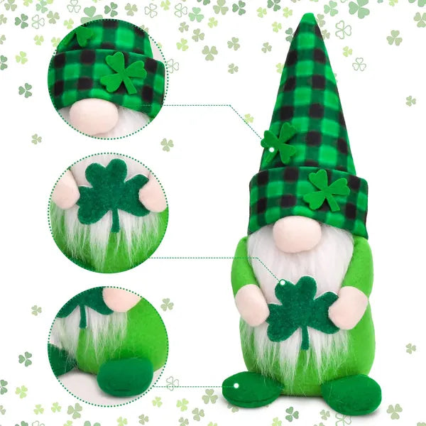 St. Patrick's Day Gnomes - 2 Pack Plush Lucky Shamrock Decor