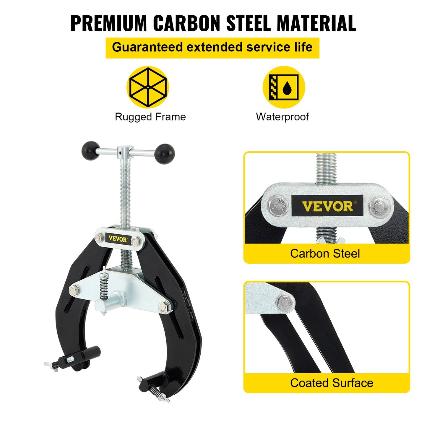 Pipe Clamp 2-6 Inch High Strength Steel Pipe Fitting Tool Black