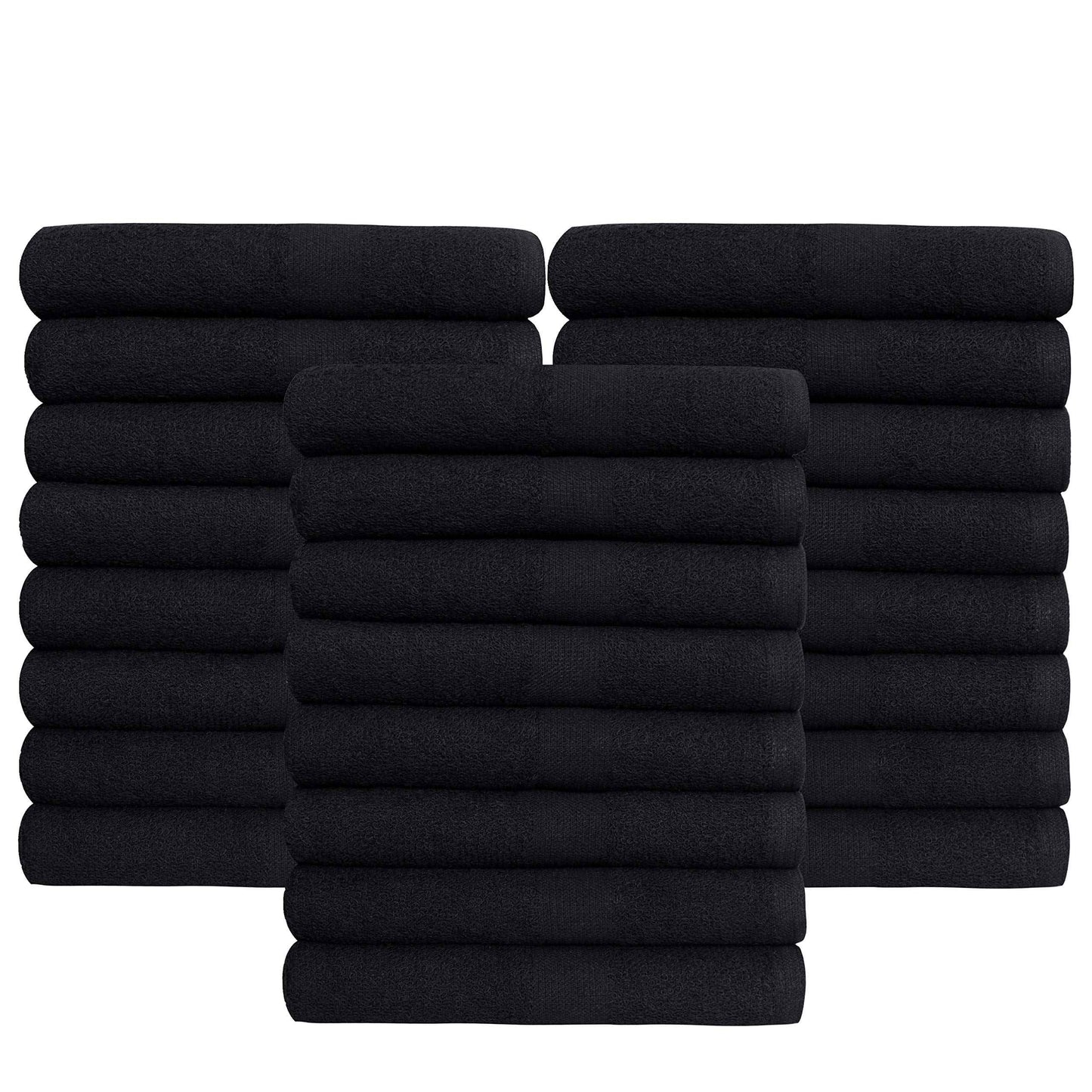 GREEN LIFESTYLE Black Bleach Proof Towels Bulk Sets 100% Cotton 16' X 25' Premium Spa Quality, Super Soft and Absorbent for Gym, Pool, Spa, Salon and Home 24 Pack