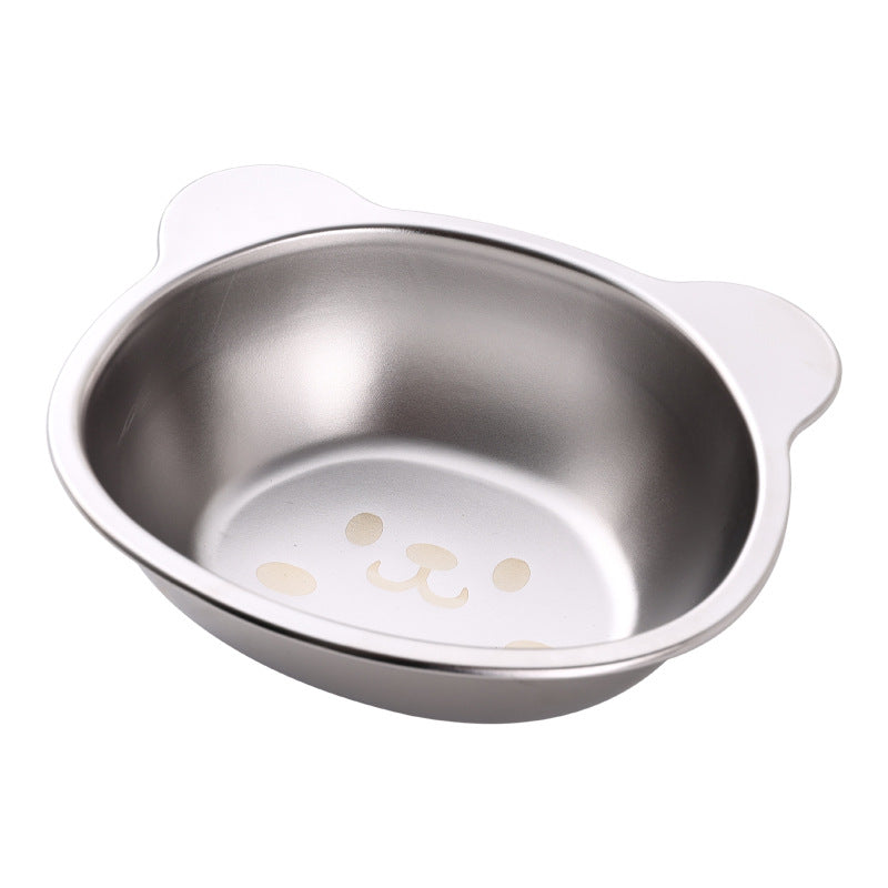 Children's Stainless Steel Drop-Resistant Bowl with Cartoon Bear Design - Baby Safe Kitchenware