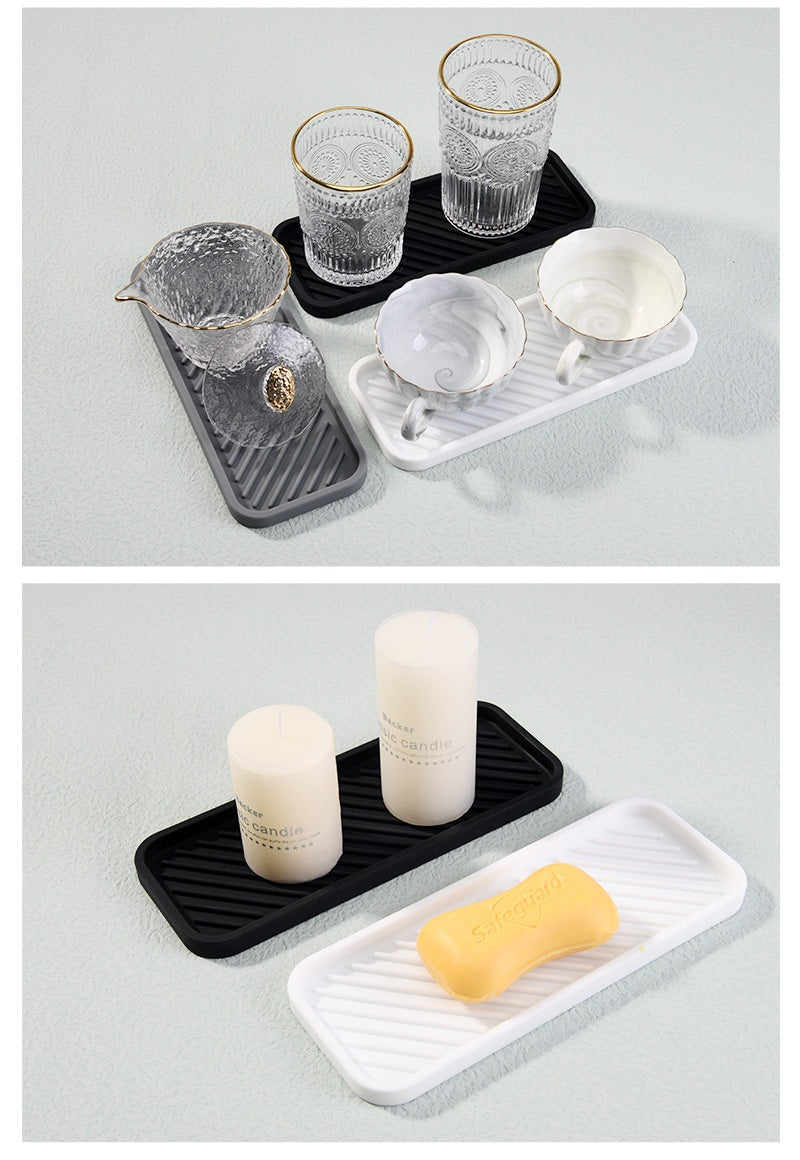 Silicone Water Draining Soap Rack Square Water Drain Stand Kitchen Bathroom