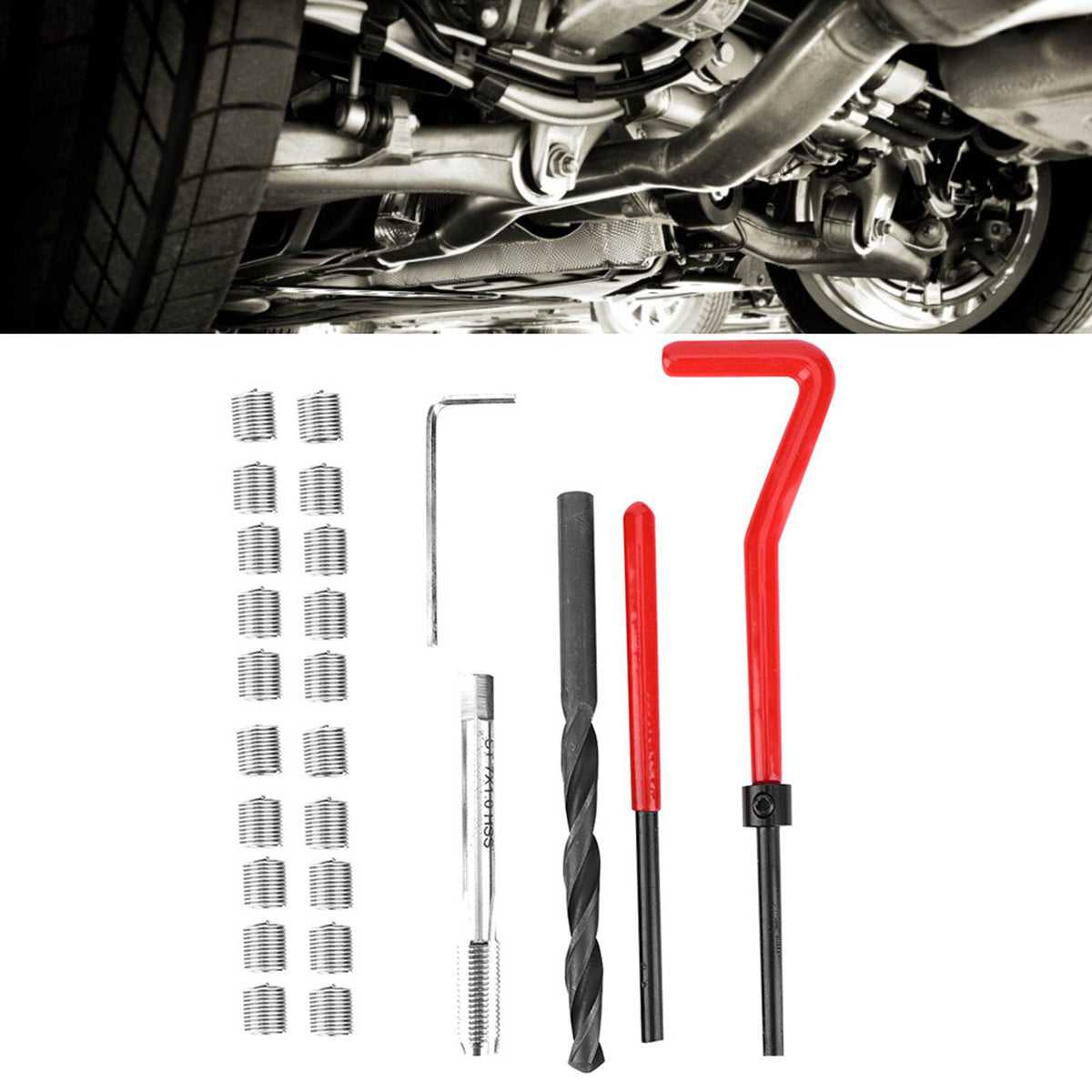 25Pcs Stainless Steel Thread Repair Kit M7x1 Drill Tap Wrench Set