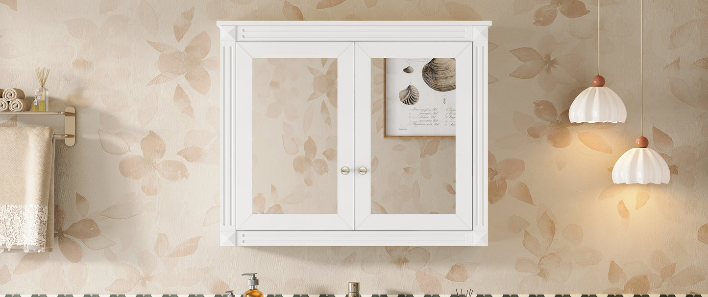 36'' x 28'' Wall Mounted Medicine Cabinet with Mirrors - White
