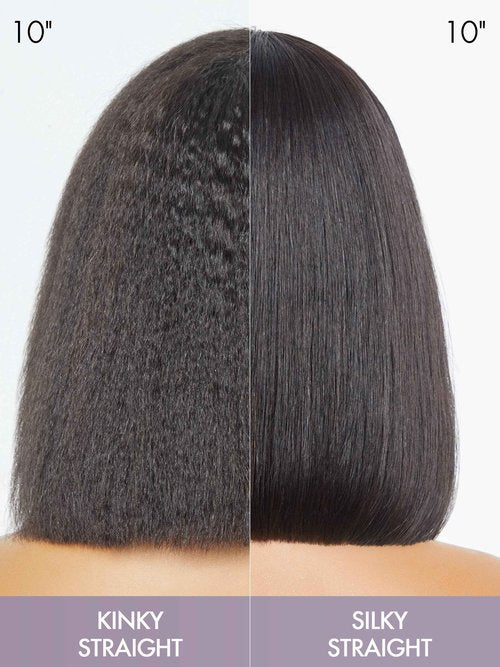 LUVME HAIR Kinky Bob Lace Front Bob Wig 10 Inch Short Kinky Straight Human Hair Wig Glueless