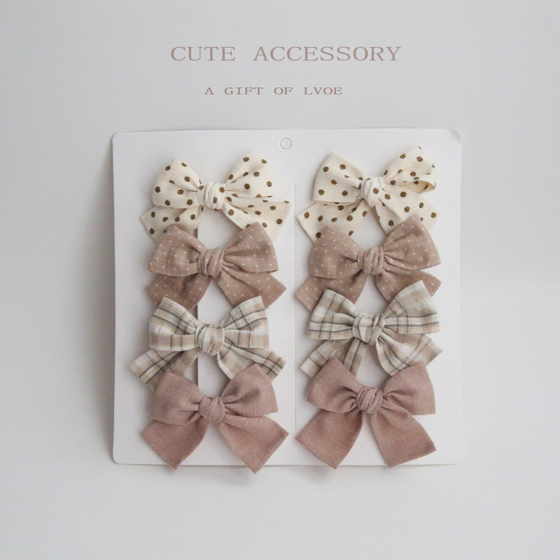 Children's Bow Hair Clips Set, 8-Piece