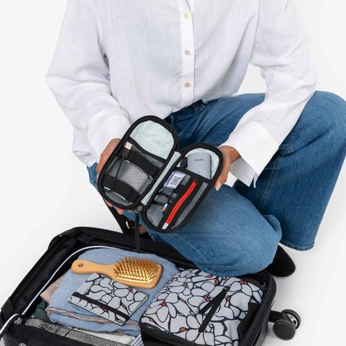 Sherpani Mini Co-Pilot, Travel Cable Bag, Cord Storage Organizer, Small Tech Pouch, Accessory Carrying Case, Travel Essentials for Women (Sakura)