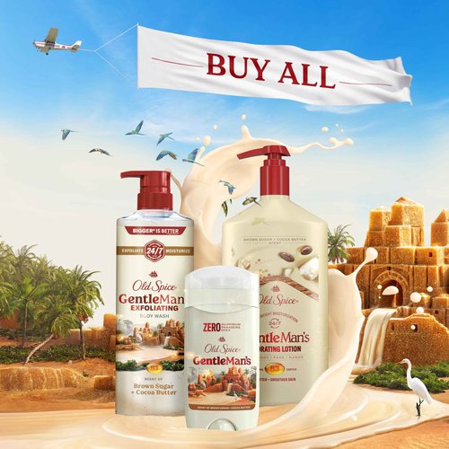 Old Spice GentleMan's Collection Deodorant, Brown Sugar & Cocoa Butter Scent, 3.0 oz (Pack of 3)