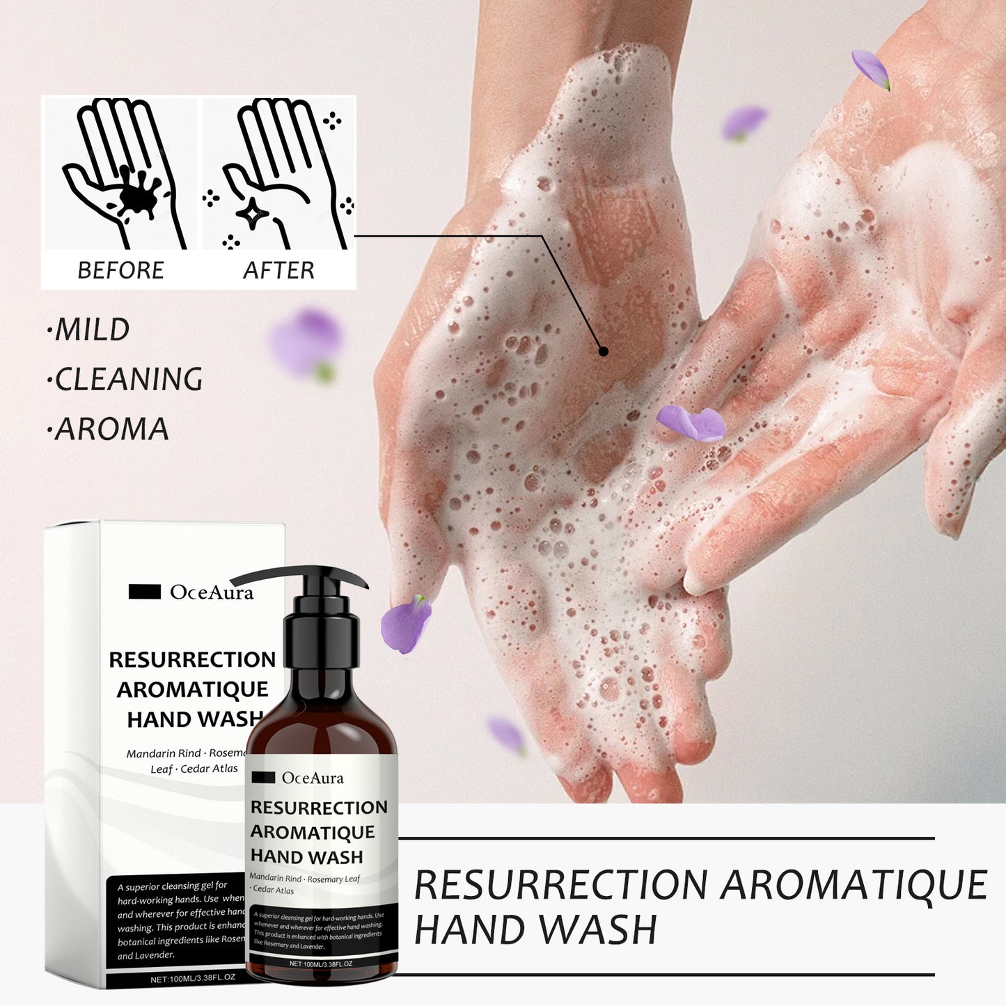 Lavender Scented Hand Sanitizer - 100ml Moisturizing Deep Cleansing Gel