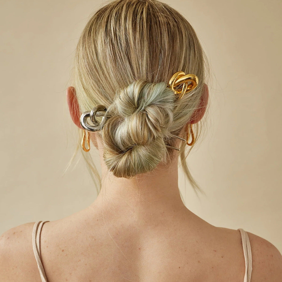 Geometric Stainless Steel Hairpin - Gold Elegance