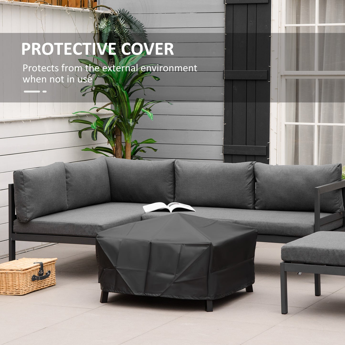 34" Black Outdoor Fire Pit with Grill, Cover & Poker