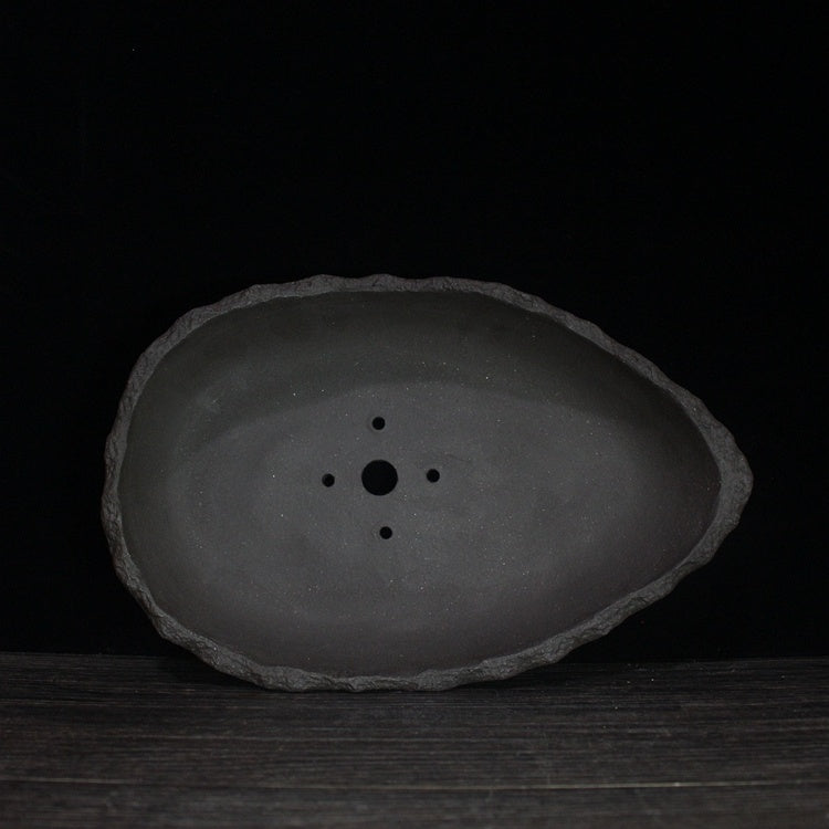Handmade Purple Clay Flower Pot for Garden and Home Decor