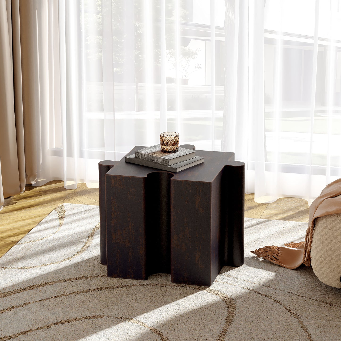 3-Piece Artistic Puzzle Table Set,Modular MGO Side Tables With