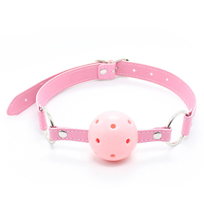 Leather Mouth Collar Extension Plug Ball - Adult Wellness and BDSM Accessory