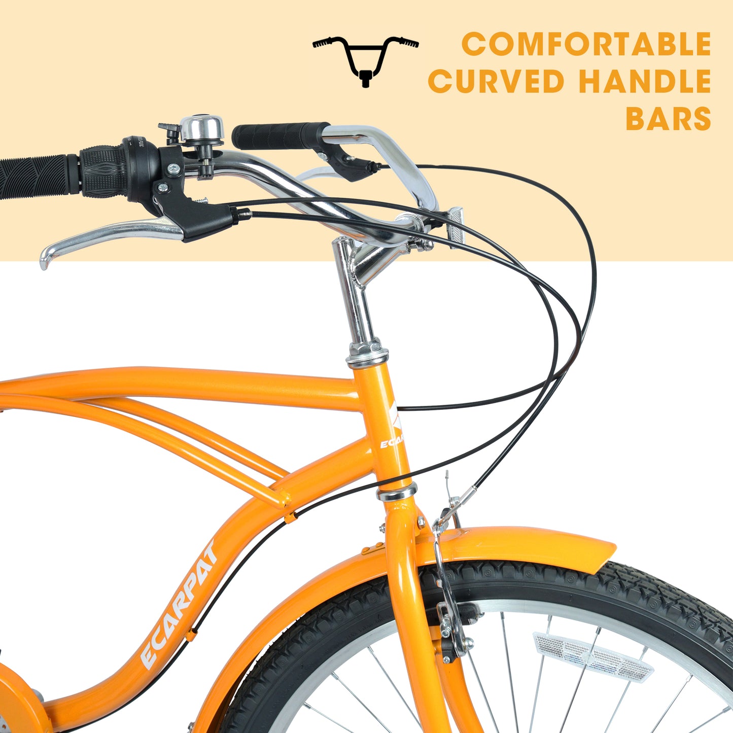 26-Inch 7-Speed Beach Cruiser Bike for Men & Women - Multiple Colors