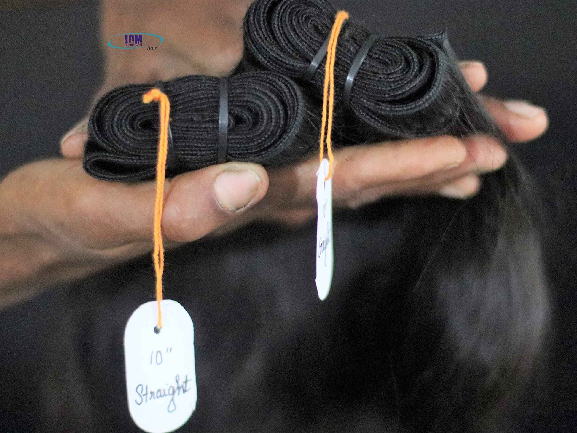IDM 10” Straight 2 bundles raw indian bundles human hair indian natural straight single donor hair
