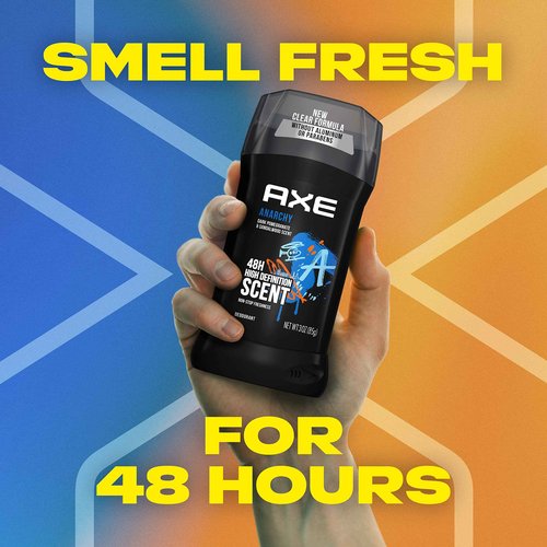 AXE Aluminum Free Deodorant Stick For Men Odor Protection For Long Lasting Freshness, Anarchy Dark Pomegranate & Sandalwood Men's Deodorant, Formulated Without Aluminum 3oz 12 count