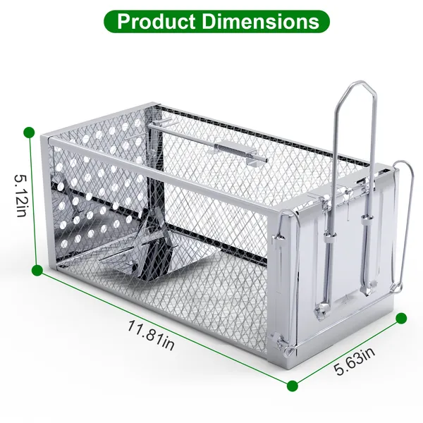 Humane Stainless Steel Rat Trap Cage - Single Door, Easy to Use & Humane