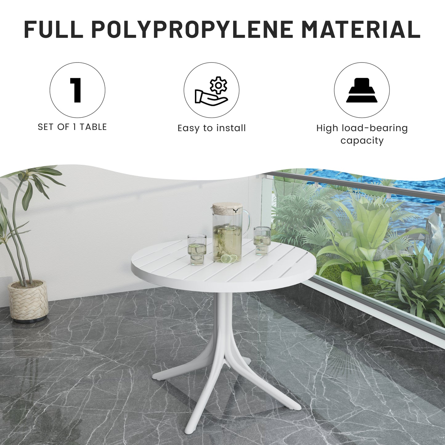 Modern Lounge Chairs with Round Table - Warm Grey & White