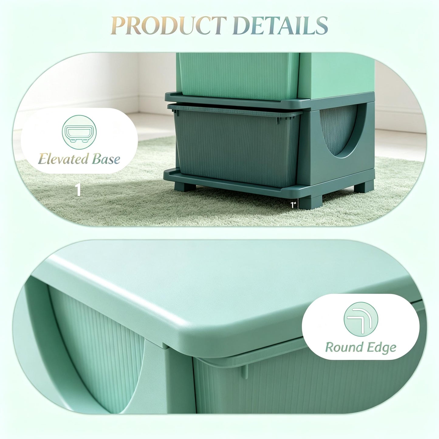 Multi-Tier Toy Storage Tower - Child-Friendly Green Organizer