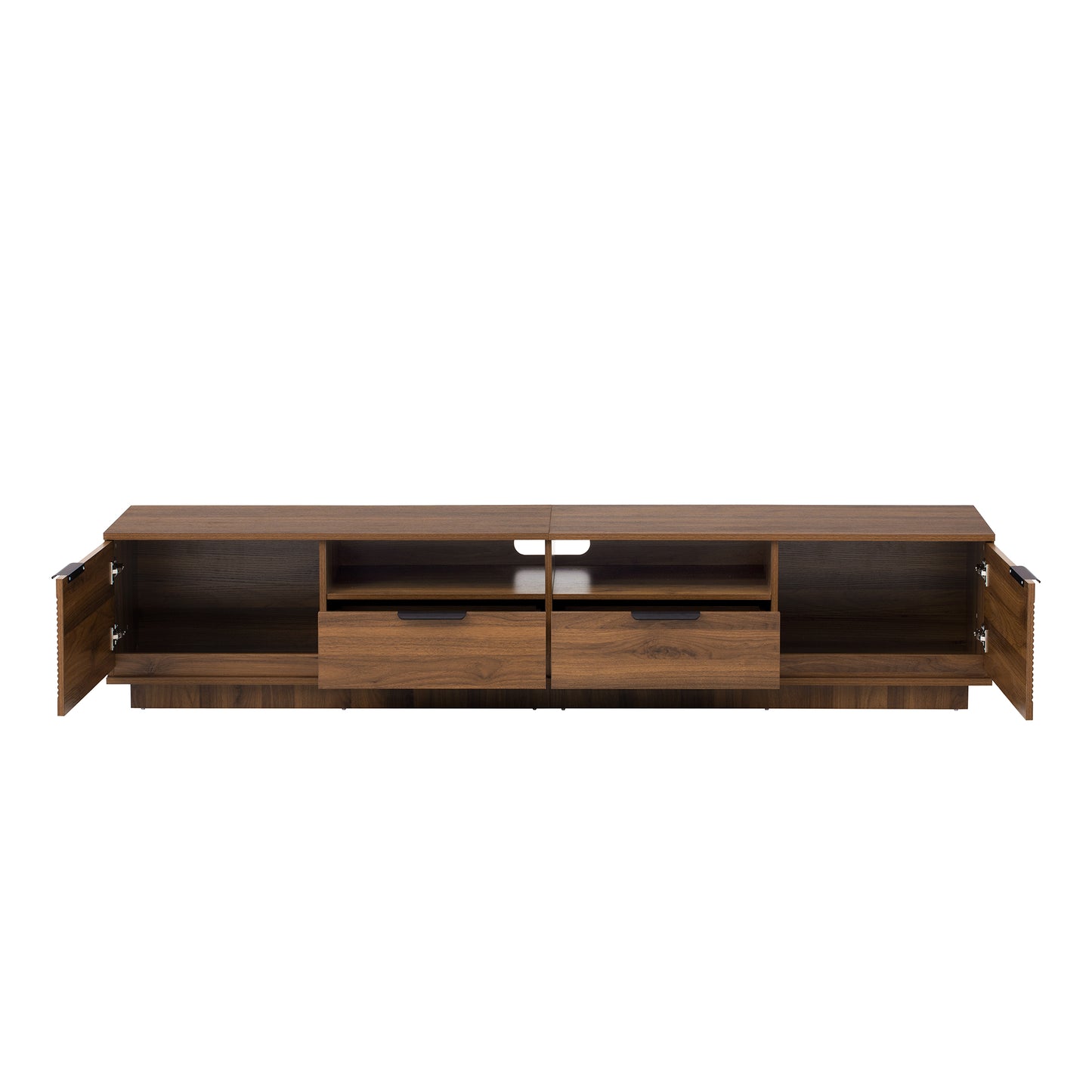 78 Inch Modern TV Stand for 85 Inch TVs - Walnut Finish