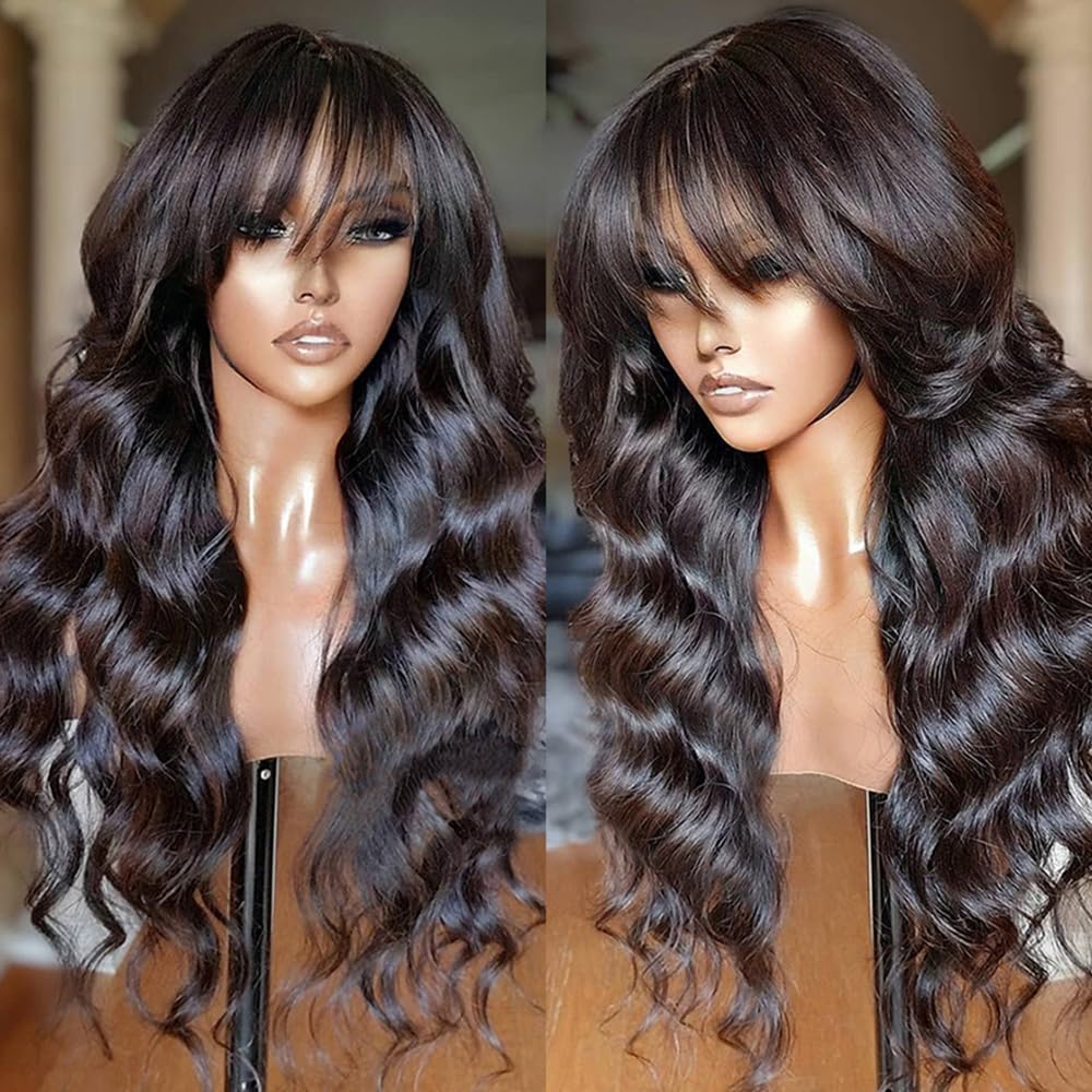 Full Machine Made Body Wave Human Hair Wig - Natural Color, Multiple Lengths
